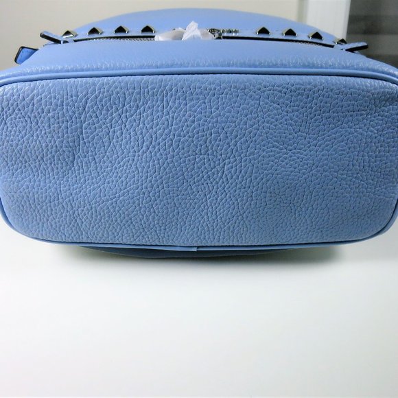 Michael Kors Kenly Medium Studded Leather Backpack Blue NWT - Picture 7 of 13